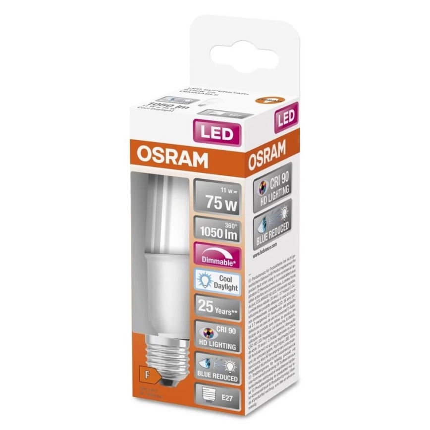 Dimbare LED Lamp E27/11W/230V 6500K CRI 90 - Osram