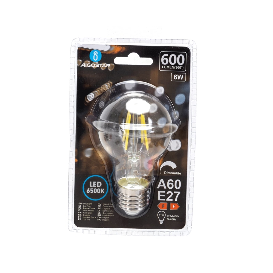 Dimbare LED-lamp FILAMENT A60 E27/6W/230V 6500K - Aigostar
