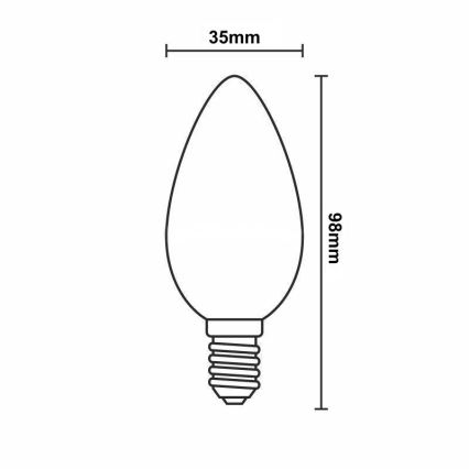 Dimbare LED Lamp FILAMENT C35 E14/6W/230V 3000K