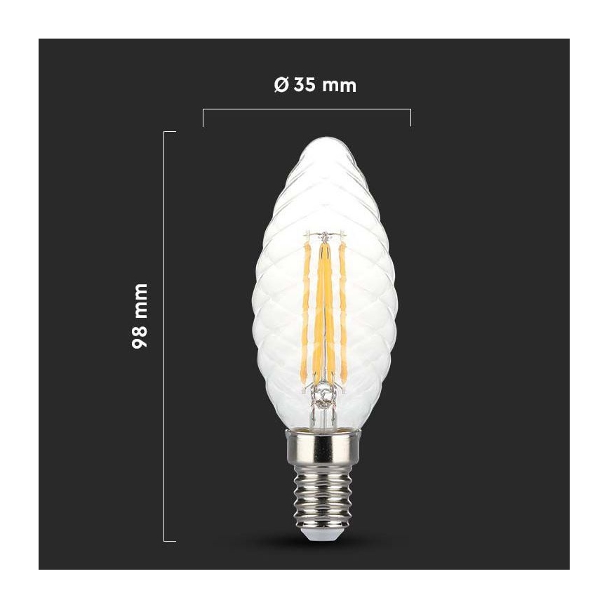 Dimbare LED Lamp  FILAMENT E14/4W/230V 3000K