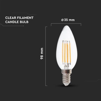 Dimbare LED Lamp  FILAMENT E14/4W/230V 3000K