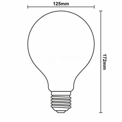 Dimbare LED Lamp FILAMENT G125 E27/12W/230V 2000K