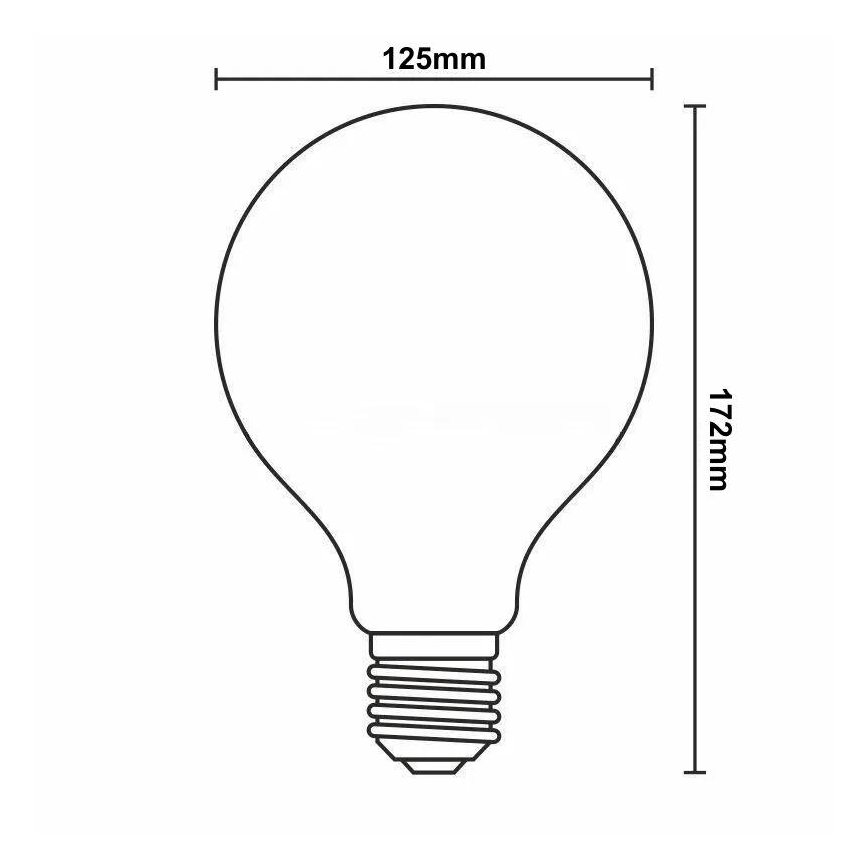 Dimbare LED Lamp FILAMENT G125 E27/12W/230V 2000K