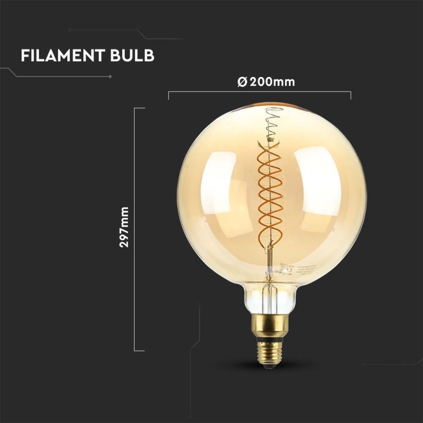 Dimbare LED Lamp FILAMENT G200 E27/8W/230V 1800K