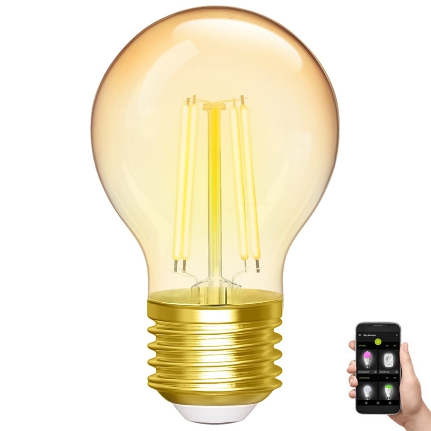 Dimbare LED Lamp FILAMENT G45 E27/4,5W/230V 2700-6500K Wi-Fi - Aigostar