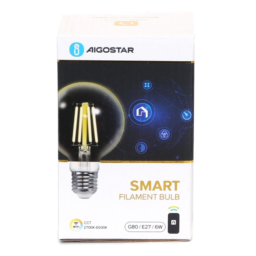 Dimbare LED Lamp FILAMENT G80 E27/6W/230V 2700-6500K Wi-Fi - Aigostar