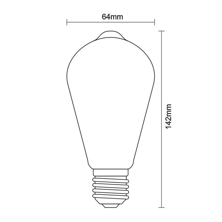Dimbare LED Lamp FILAMENT VINTAGE ST64 E27/12W/230V 2000K