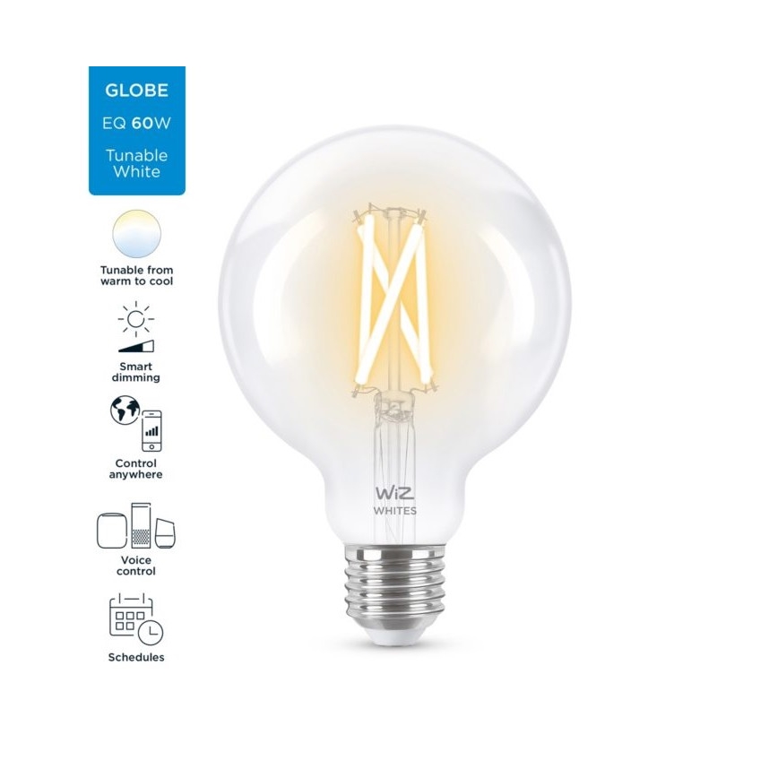 Dimbare LED Lamp FILAMENT G95 E27/6,7W/230V 2700-6500K CRI 90 Wi-Fi - WiZ