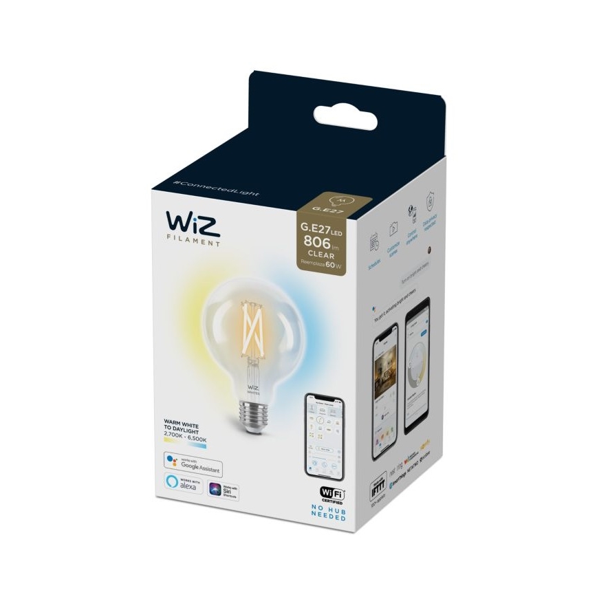 Dimbare LED Lamp FILAMENT G95 E27/6,7W/230V 2700-6500K CRI 90 Wi-Fi - WiZ