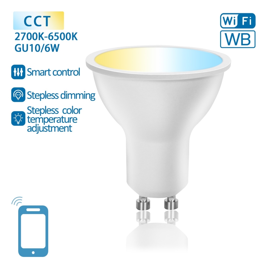 Dimbare LED Lamp GU10/6W/230V 2700-6500K Wi-Fi - Aigostar