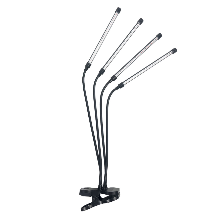 LED Dimbaar flexible tafellamp met clip voor het kweken van planten VITARO 4xLED/10W/230V zwart