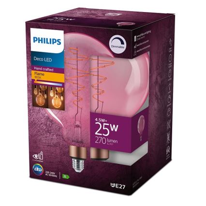 Dimbare LED Lamp Philips DECO G200 E27/4,5W/230V 1800K