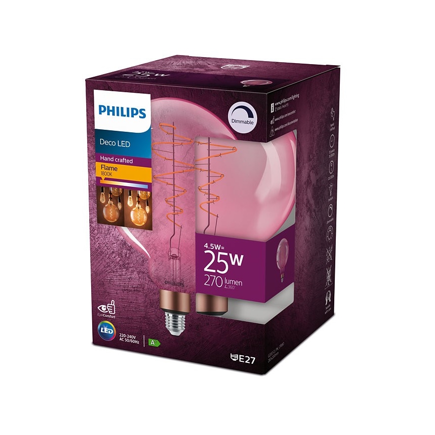 Dimbare LED Lamp Philips DECO G200 E27/4,5W/230V 1800K