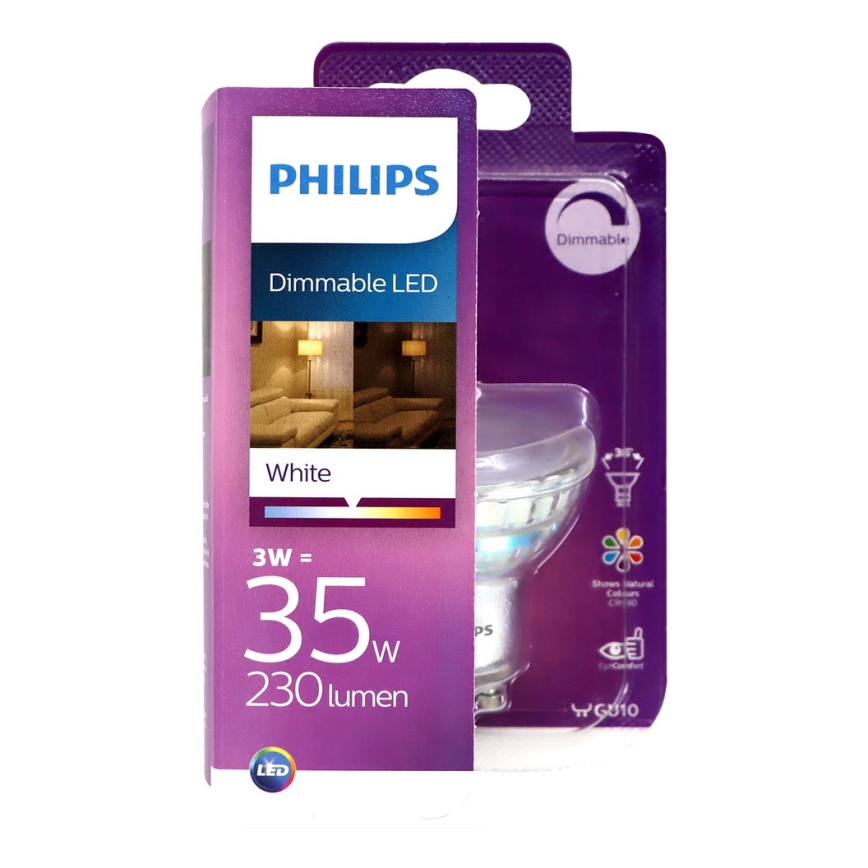 Dimbare LED Lamp Philips GU10/3W/230V 3000K