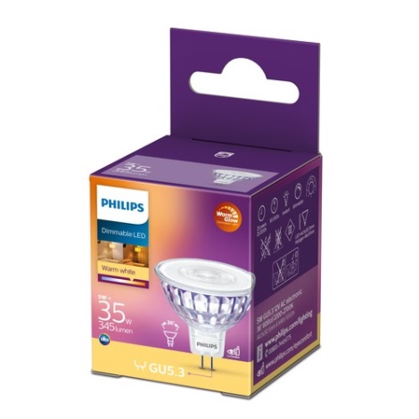 Protestant snijder linnen Dimbare LED Lamp Philips Warm Glow GU5,3/5W/12V 2200-2700K | Lumimania