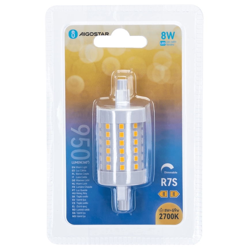 Dimbare LED Lamp R7s/8W/230V 2700K - Aigostar