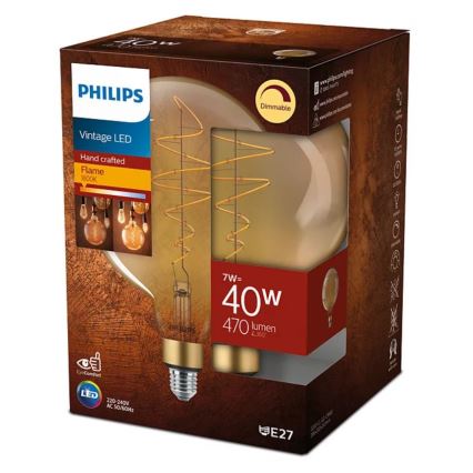 Dimbare LED Lamp VINTAGE Philips G200 E27/7W/230V 2000K