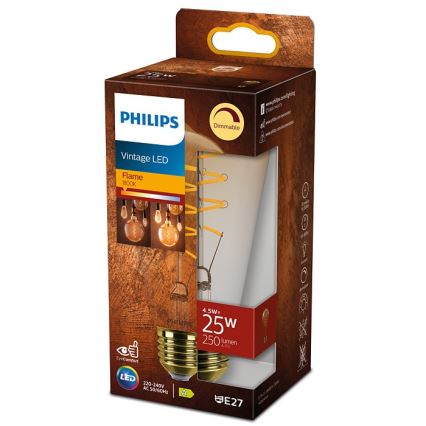 Dimbare LED Lamp VINTAGE Philips ST64 E27/4,5W/230V 1800K