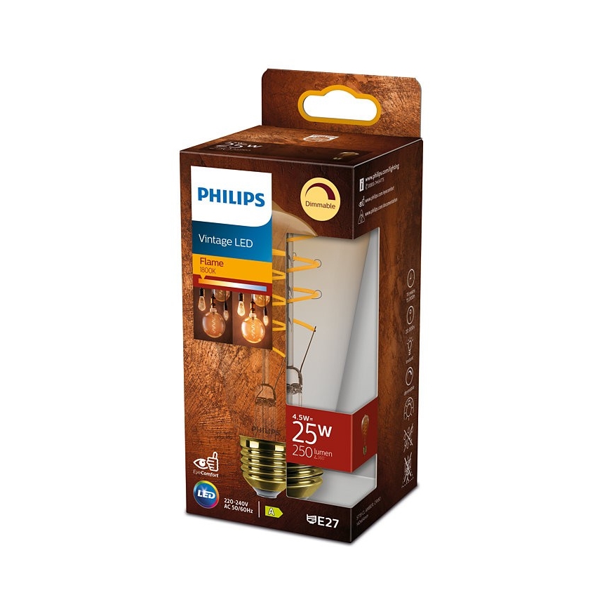 Dimbare LED Lamp VINTAGE Philips ST64 E27/4,5W/230V 1800K