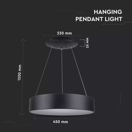 Dimbare LED-pendellamp met kabel LED/20W/230V