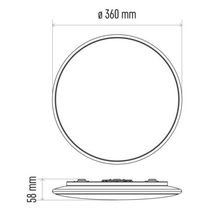 Dimbare LED Plafond Lamp LED/24W/230V + afstandsbediening rond