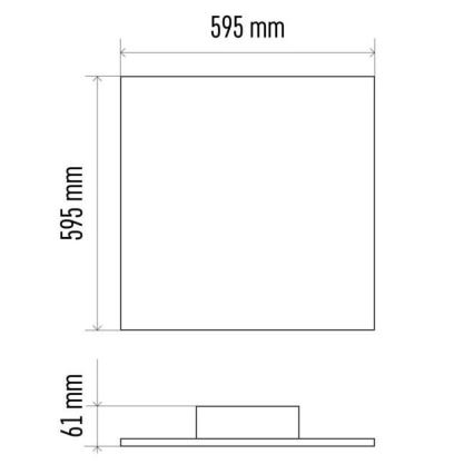 Dimbare LED Plafond Lamp LED/36W/230V + afstandsbediening vierkant