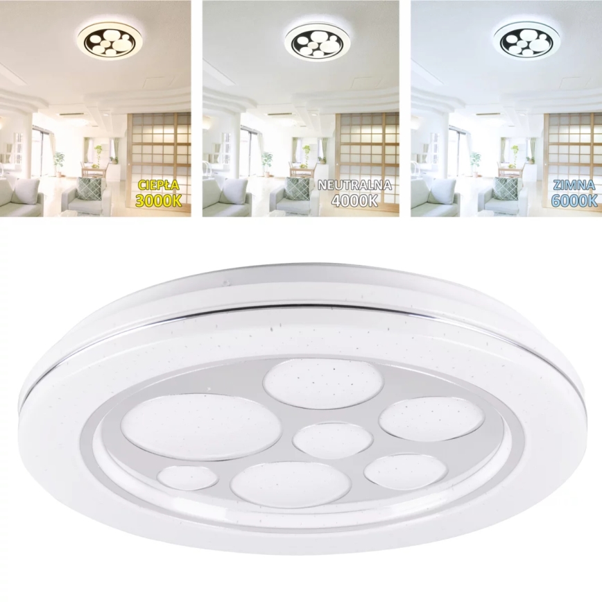 Dimbare LED Plafond Lamp PLANET LED/72W/230V d. 48 cm 3000-6500K + afstandsbediening