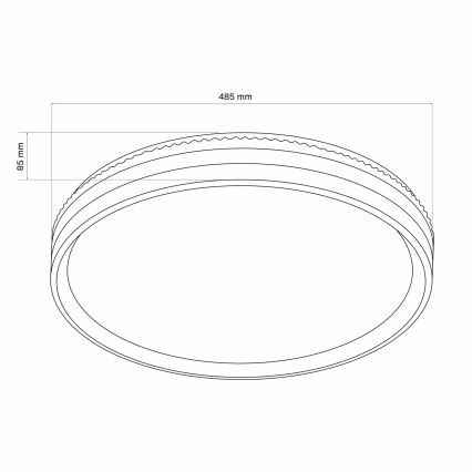 LED Dimbare badkamer plafondverlichting BARBARA LED/72W/230V diameter 48,5 cm 3000-6000K IP44 + afstandsbediening