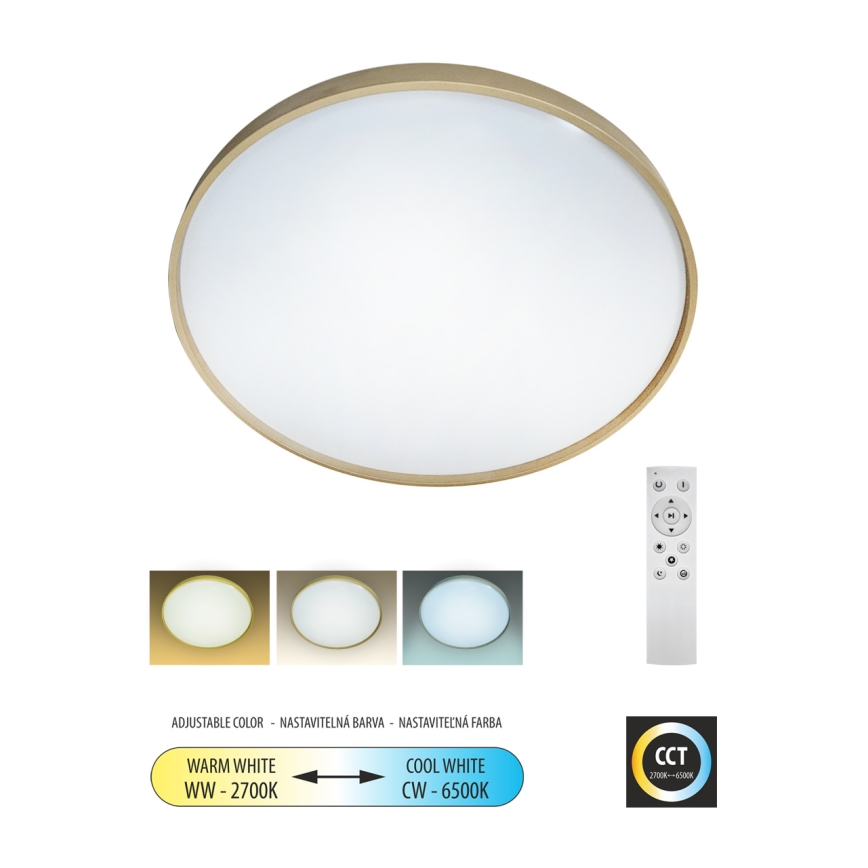 Dimbare LED plafondlamp DRINA LED/36W/230V 2700-6500K diameter 50 cm + afstandsbediening