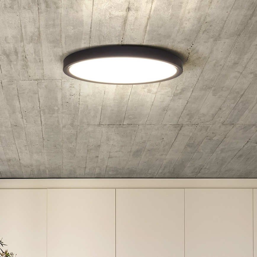 Dimbare LED plafondlamp ESTELA LED/36W/230V diameter 30 cm zwart + afstandsbediening