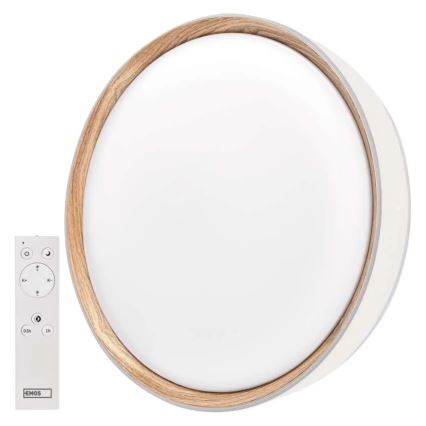 LED-dimbare plafondlamp ILVI LED/30W/230V 2700–6500 K Ø 40 cm wit/beige + afstandsbediening