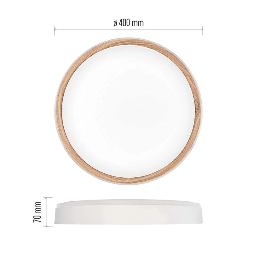 LED-dimbare plafondlamp ILVI LED/30W/230V 2700–6500 K Ø 40 cm wit/beige + afstandsbediening