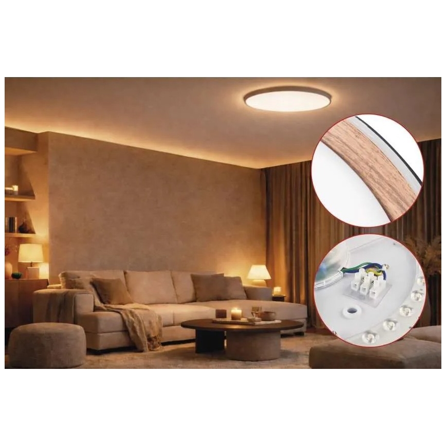 Dimbare LED-plafondlamp ILVI LED/30W/230V 2700-6500K Ø 40 cm zwart/beige + afstandsbediening