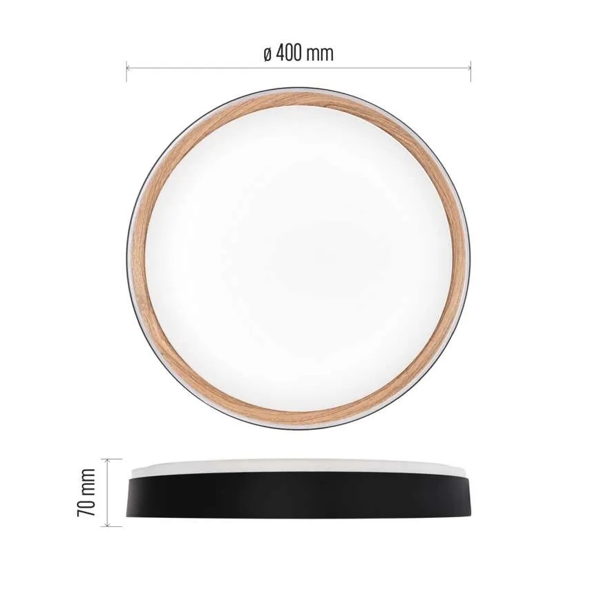 Dimbare LED-plafondlamp ILVI LED/30W/230V 2700-6500K Ø 40 cm zwart/beige + afstandsbediening