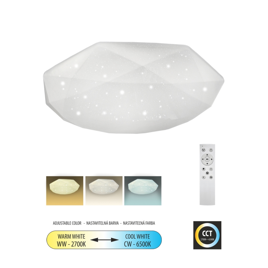 Dimbare LED plafondlamp INDUS LED/60W/230V 2700-6500K diameter 58 cm + afstandsbediening