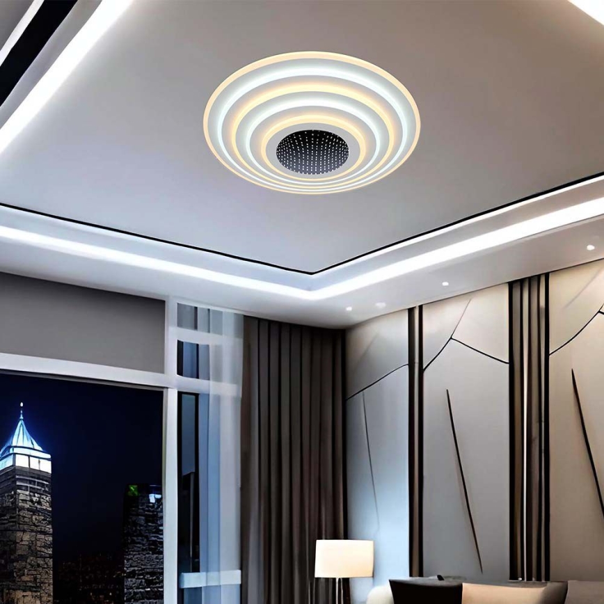 Dimbare LED plafondlamp LED/125W/230V 3000-6500K diameter 50 cm + afstandsbediening