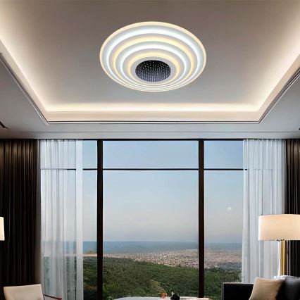 Dimbare LED plafondlamp LED/125W/230V 3000-6500K diameter 50 cm + afstandsbediening