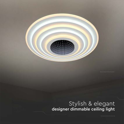 Dimbare LED plafondlamp LED/125W/230V 3000-6500K diameter 50 cm + afstandsbediening