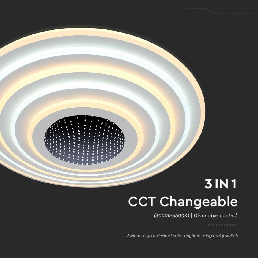 Dimbare LED plafondlamp LED/125W/230V 3000-6500K diameter 50 cm + afstandsbediening