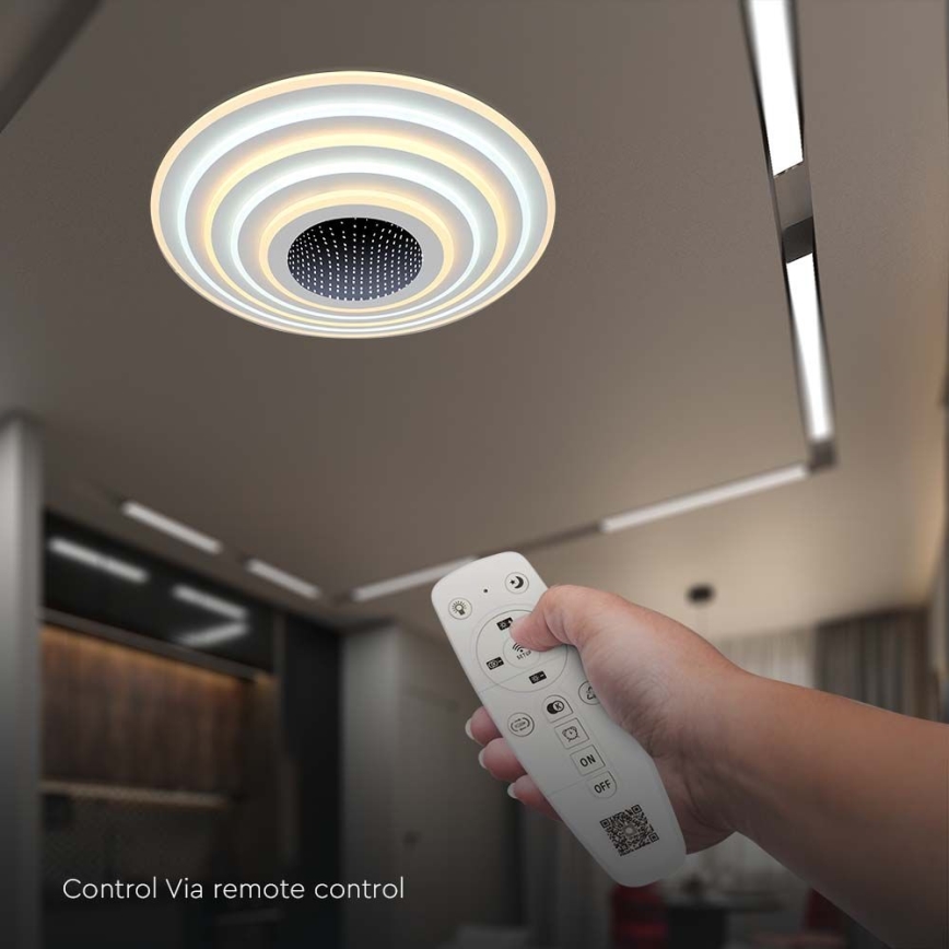 Dimbare LED plafondlamp LED/125W/230V 3000-6500K diameter 50 cm + afstandsbediening