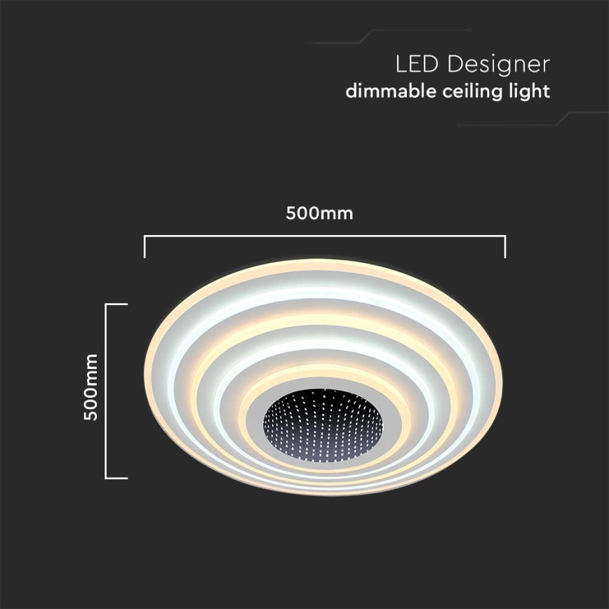 Dimbare LED plafondlamp LED/125W/230V 3000-6500K diameter 50 cm + afstandsbediening