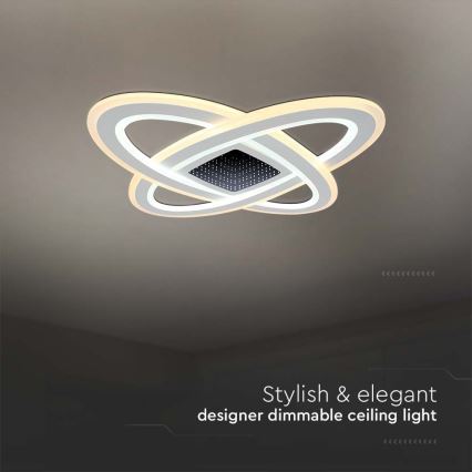 Dimbare LED plafondlamp LED/130W/230V 3000-6500K 62x62 cm + afstandsbediening