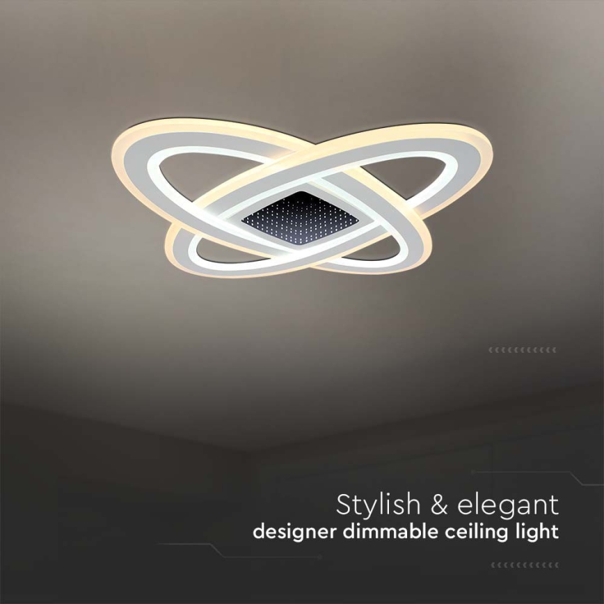 Dimbare LED plafondlamp LED/130W/230V 3000-6500K 62x62 cm + afstandsbediening