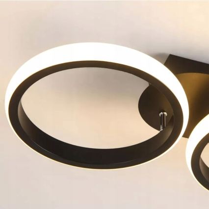 Dimbaar LED-plafondlamp LED/30W/230V 3000-6500K zwart Wi-Fi Tuya + afstandsbediening