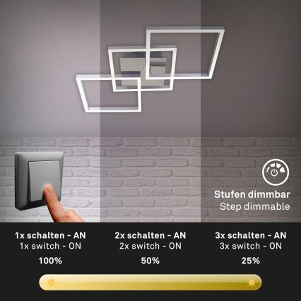 Dimbare LED-plafondlamp LED/36W/230V 3000K mat chroom