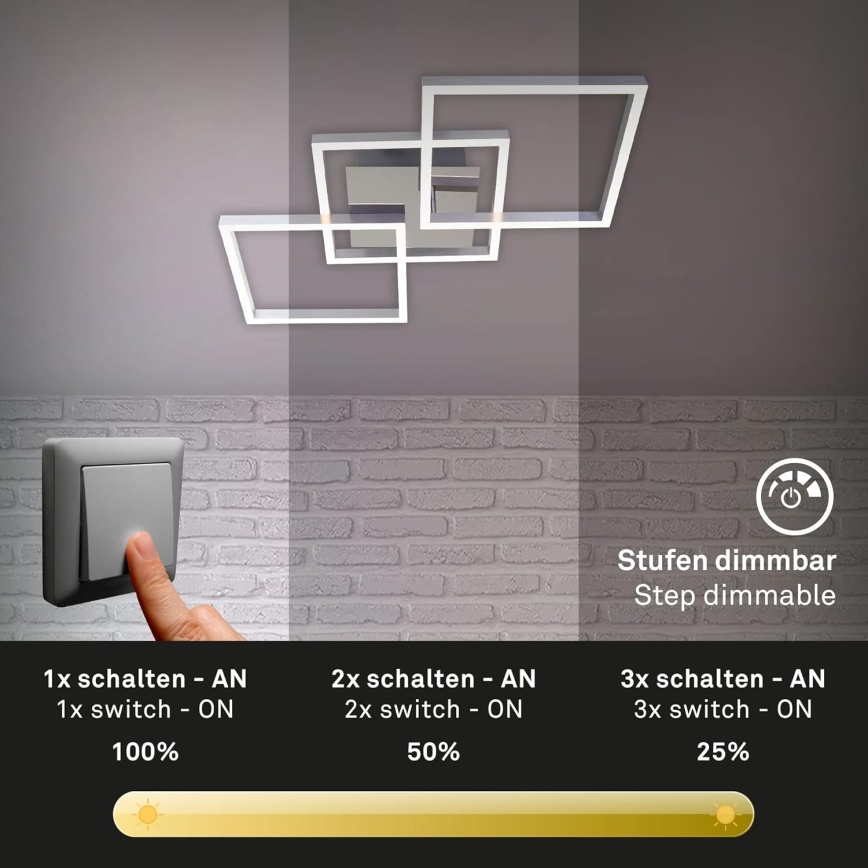 Dimbare LED-plafondlamp LED/36W/230V 3000K mat chroom