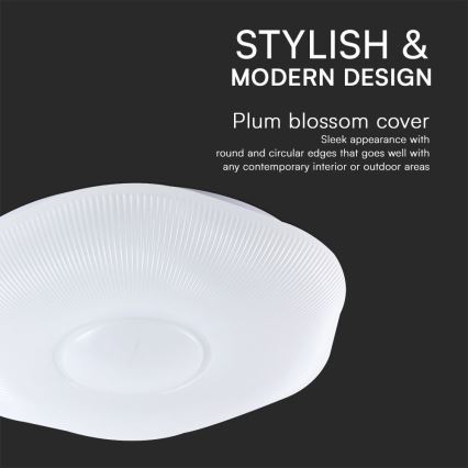 Dimbare LED plafondlamp LED/40W/230V 3000-6500K 40 cm wit + afstandsbediening