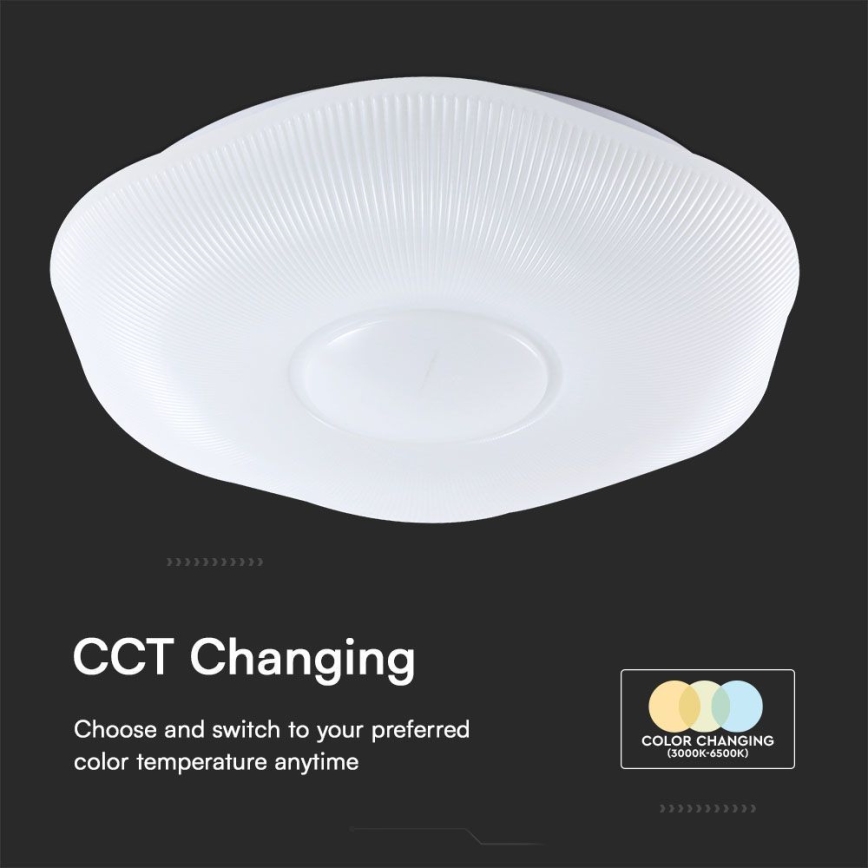 Dimbare LED plafondlamp LED/40W/230V 3000-6500K 40 cm wit + afstandsbediening