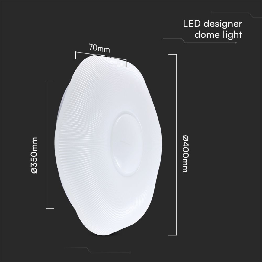 Dimbare LED plafondlamp LED/40W/230V 3000-6500K 40 cm wit + afstandsbediening