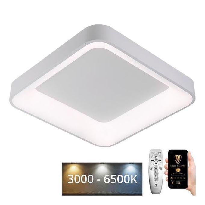 Dimbare LED Plafondlamp LED/45W/230V 3000-6500K wit + afstandsbediening
